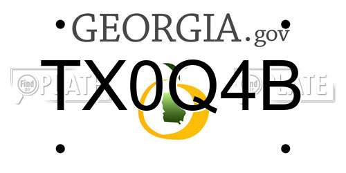 TX0Q4B Georgia License Plate