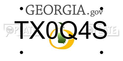 TX0Q4S Georgia License Plate
