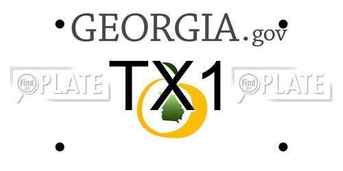TX1 Georgia License Plate