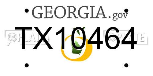 TX10464 Georgia License Plate