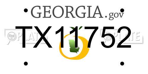 TX11752 Georgia License Plate