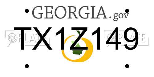 TX1Z149 Georgia License Plate