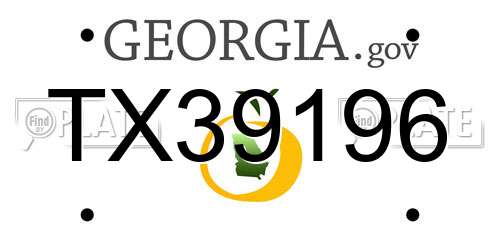 TX39196 Georgia License Plate