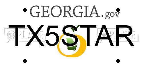 TX5STAR Georgia License Plate