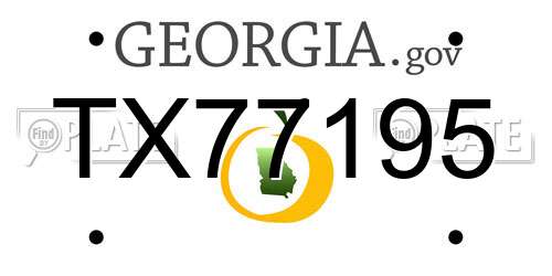 TX77195 Georgia License Plate