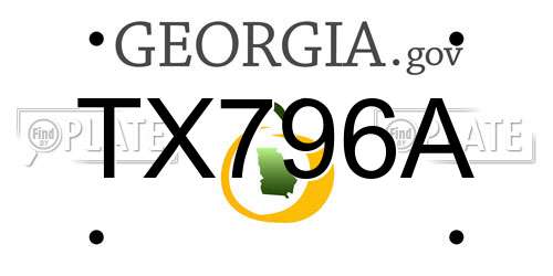 TX796A Georgia License Plate