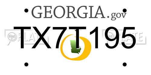 TX7T195 Georgia License Plate