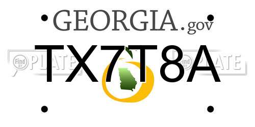 TX7T8A Georgia License Plate