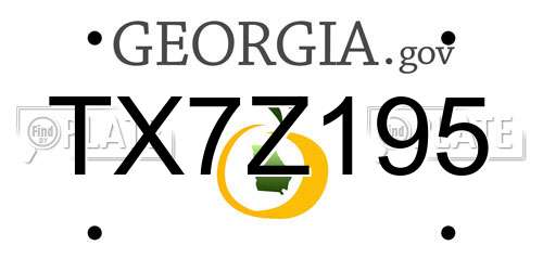 TX7Z195 Georgia License Plate