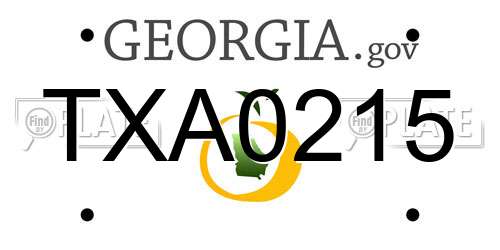 TXA0215 Georgia License Plate