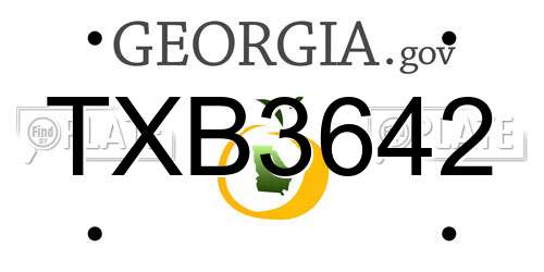 TXB3642 Georgia License Plate