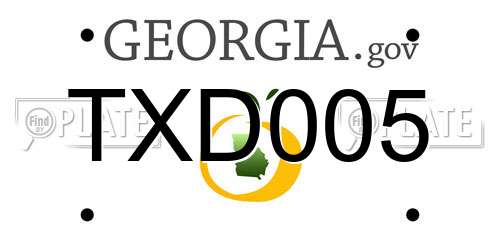 TXD005 Georgia License Plate