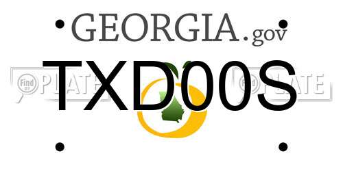 TXD00S Georgia License Plate