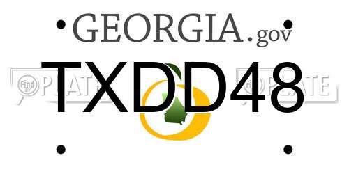 TXDD48 Georgia License Plate