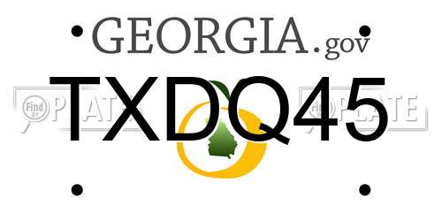 TXDQ45 Georgia License Plate