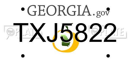 TXJ5822 Georgia License Plate