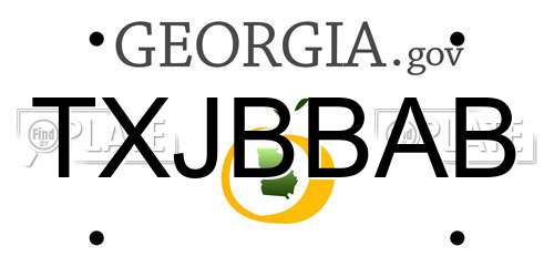 TXJBBAB Georgia License Plate
