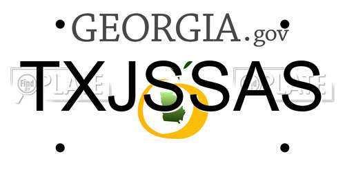 TXJSSAS Georgia License Plate