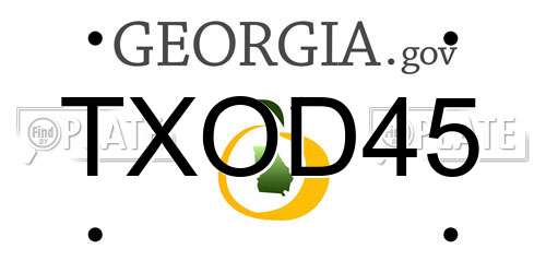 TXOD45 Georgia License Plate
