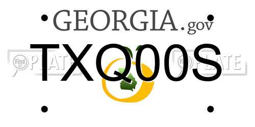 TXQ00S Georgia License Plate