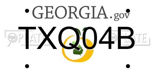 TXQ04B Georgia License Plate