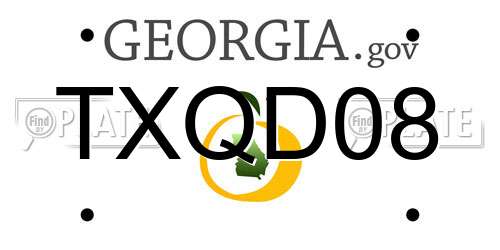 TXQD08 Georgia License Plate