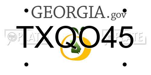 TXQO45 Georgia License Plate