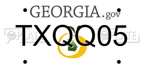 TXQQ05 Georgia License Plate