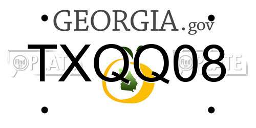 TXQQ08 Georgia License Plate