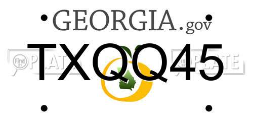 TXQQ45 Georgia License Plate