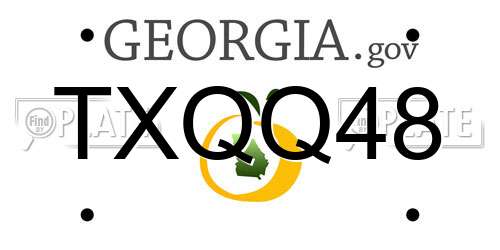 TXQQ48 Georgia License Plate