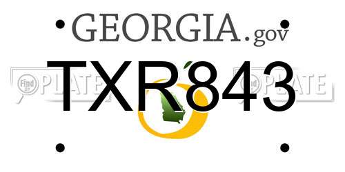 TXR843 Georgia License Plate