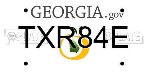 TXR84E Georgia License Plate