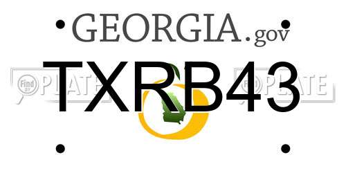 TXRB43 Georgia License Plate