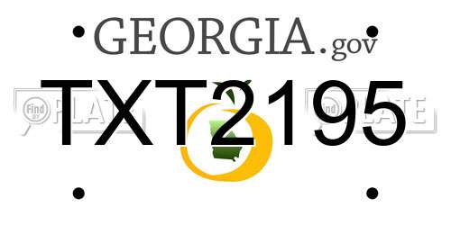 TXT2195 Georgia License Plate