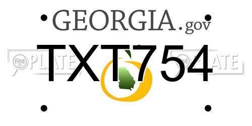 TXT754 Georgia License Plate