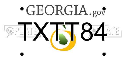 TXTT84 Georgia License Plate