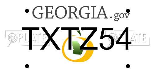 TXTZ54 Georgia License Plate