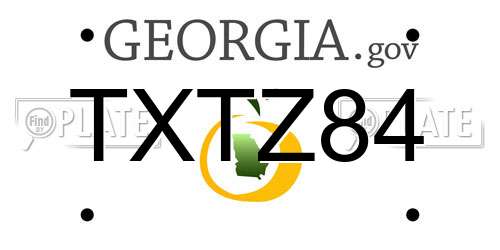TXTZ84 Georgia License Plate