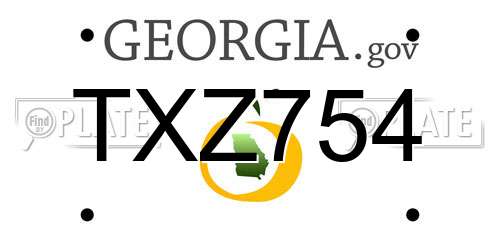 TXZ754 Georgia License Plate