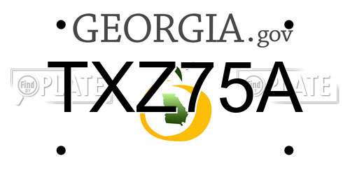 TXZ75A Georgia License Plate