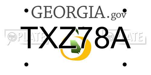TXZ78A Georgia License Plate
