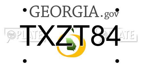TXZT84 Georgia License Plate
