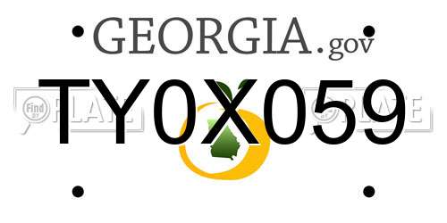 TY0X059 Georgia License Plate