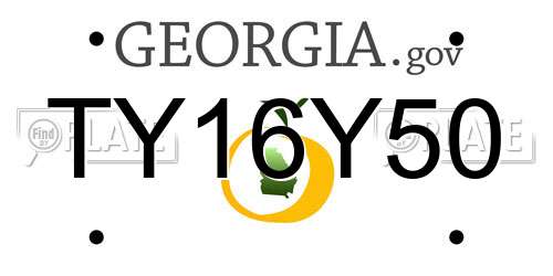 TY16Y50 Georgia License Plate