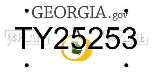 TY25253 Georgia License Plate