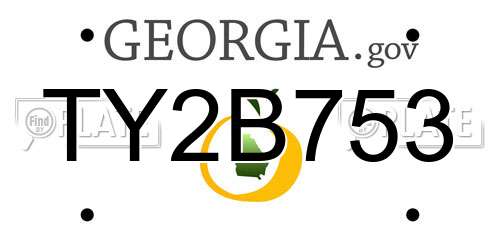 TY2B753 Georgia License Plate
