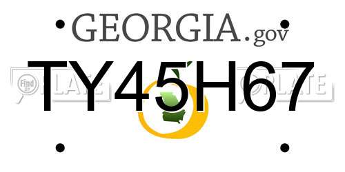 TY45H67 Georgia License Plate