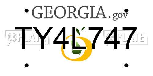 TY4L747 Georgia License Plate