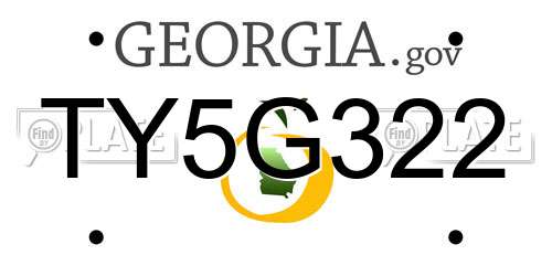 TY5G322 Georgia License Plate